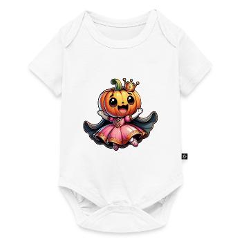 Princesse citrouille d’Halloween avec couronne - Body à manches courtes Premium Bébé - blanc - Devant