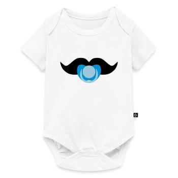 Baby-Schnurrbart - Baby Premium Kurzarmbody - Weiß - Vorne