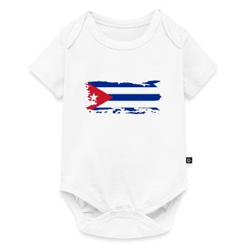 Drapeau Cuba Vintage Voyage Caraïbes Drapeau Cubain - Body à manches courtes Premium Bébé - blanc - Devant