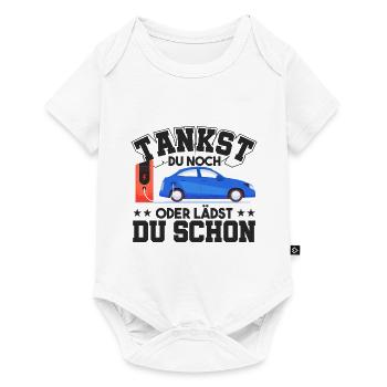 E-Auto Elektroauto - Baby Premium Kurzarmbody - Weiß - Vorne