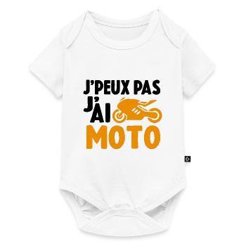 J'Peux Pas Jai Moto Humour Drôle Motorcycle Motard - Body à manches courtes Premium Bébé - blanc - Devant