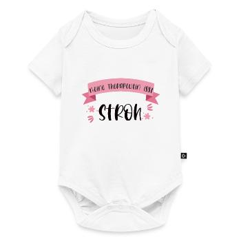 Lustiger Pferde Spruch Reiten Therapeutin Stroh - Baby Premium Kurzarmbody - Weiß - Vorne
