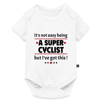 Not easy to be a super cyclist! - Baby Premium short-sleeve bodysuit - white - Front