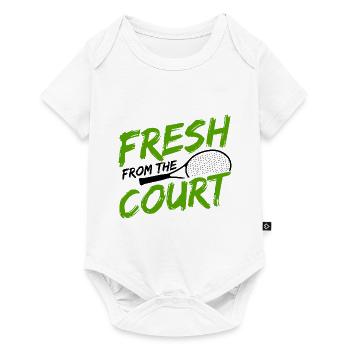 Tennisplatz Spruch Für Tennis - Baby Premium Kurzarmbody - Weiß - Vorne