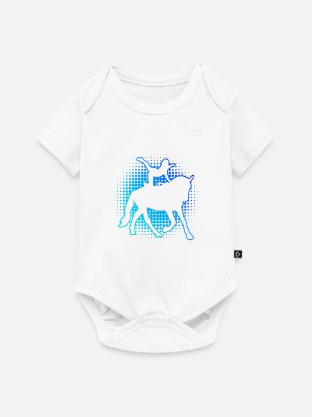 Herren Pferdeperformance Körperbeherrschung - Baby Premium Kurzarmbody - Weiß