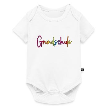 Grundschule Schrift bunt Regenbogen Farben - Baby Premium Kurzarmbody - Weiß - Vorne