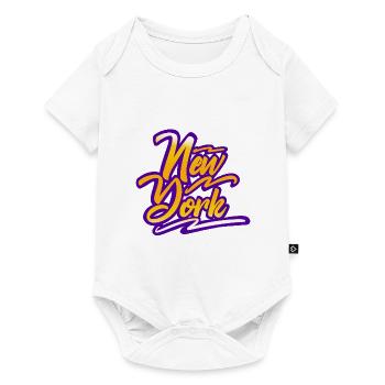 New York - Baby Premium Kurzarmbody - Weiß - Vorne