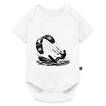 Kitesurfen Kitesurfer Kiteboard - Baby Premium Kurzarmbody - Weiß - Vorne