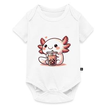 Axolotls Drink Bubble Tea kawaii Boba Axolotl - Baby Premium short-sleeve bodysuit - white - Front