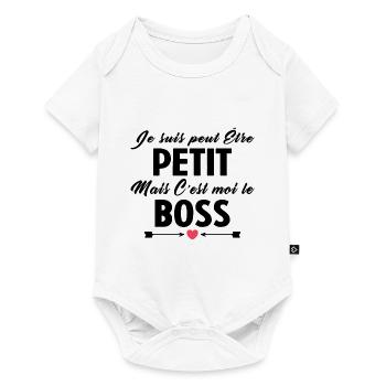 C'est Moi Le Boss Cadeau Bébé Garçon Humour - Body à manches courtes Premium Bébé - blanc - Devant