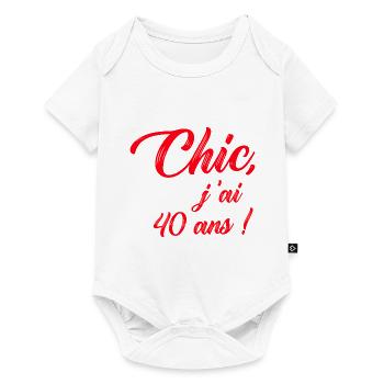 anniversaire chic j'ai 40 ans ! rouge - Body à manches courtes Premium Bébé - blanc - Devant
