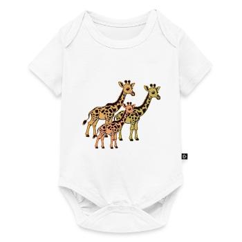 Girafes de safari en Afrique Girafes - Body à manches courtes Premium Bébé - blanc - Devant