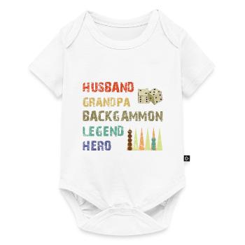 Backgammon Spiel - Baby Premium Kurzarmbody - Weiß - Vorne