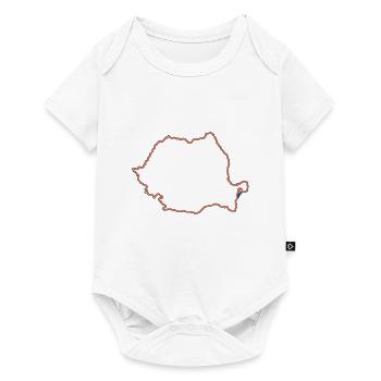 Rumänien - Baby Premium Kurzarmbody - Weiß - Vorne