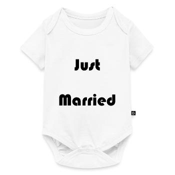 JUST MARRIED. Bachelorette party. VALENTINE'S DAY. COUPLE. HEART - Baby Premium short-sleeve bodysuit - white - Front