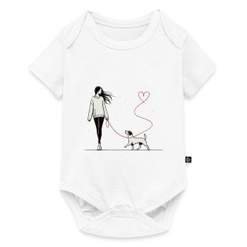 Heart connection – mistress with dog - Baby Premium short-sleeve bodysuit - white - Front