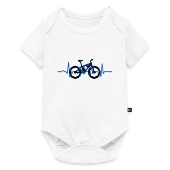 Vélo VTT Cycliste Cadeau Battement de Coeur - Body à manches courtes Premium Bébé - blanc - Devant