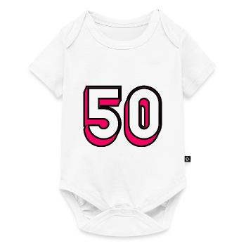 50 YEARS. 50th ANNIVERSARY. BIRTHDAY 50 YEARS. 50 - Baby Premium short-sleeve bodysuit - white - Front