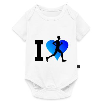 Women's Running Fitness Running Men's Jogging - Baby Premium short-sleeve bodysuit - white - Front