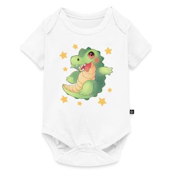 Krokodil - Baby Premium Kurzarmbody - Weiß - Vorne