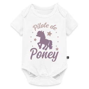 Pilote de Poney - Body à manches courtes Premium Bébé - blanc - Devant