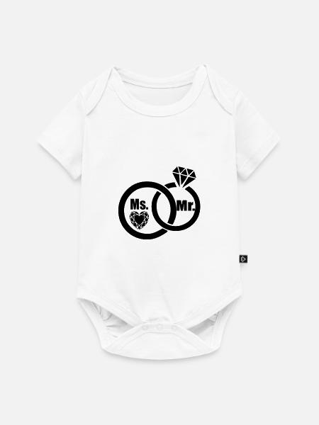 Hochzeit - Baby Premium Kurzarmbody - Weiß