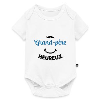 Cadeau drôle grand-père heureux - Body à manches courtes Premium Bébé - blanc - Devant