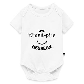 Cadeau drôle grand-père heureux - Body à manches courtes Premium Bébé - blanc - Devant