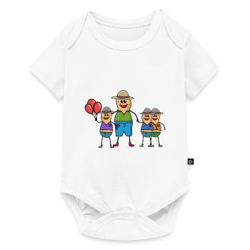 Cacahuète Papa Père Enfants Parent célibataire - Body à manches courtes Premium Bébé - blanc - Devant