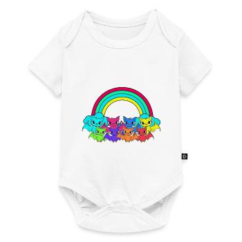 80s 90s Retro Bat Halloween Rainbow - Baby Premium short-sleeve bodysuit - white - Front