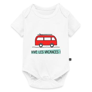VIVE LES VACANCES. VACANCES.BONNES VACANCES. - Body à manches courtes Premium Bébé - blanc - Devant