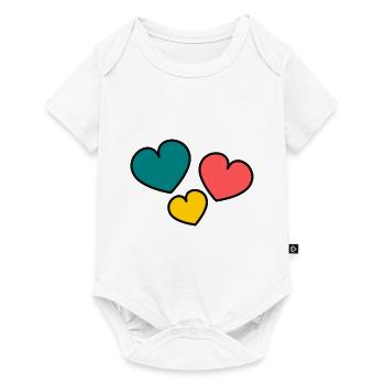 HEART. HEARTS. SAINT VALENTINE. LOVE. LOVE. HEART - Baby Premium short-sleeve bodysuit - white - Front