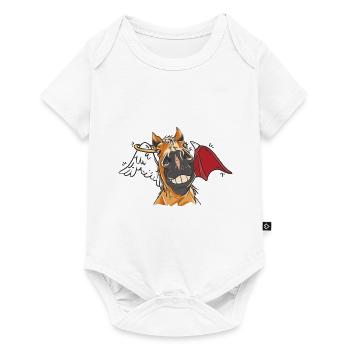 Horse Head Horse Horses Angel Devil Horse - Baby Premium short-sleeve bodysuit - white - Front