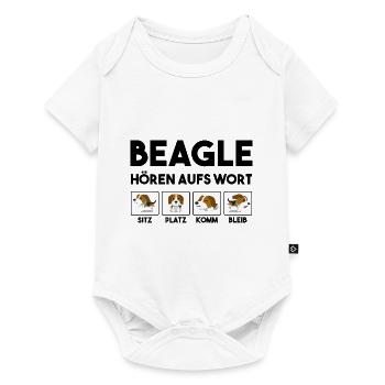 Beagle - Baby Premium Kurzarmbody - Weiß - Vorne