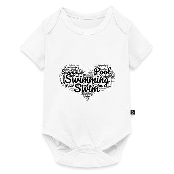 Swimmer Heart Swimming Water Sports Swimming pool - Baby Premium short-sleeve bodysuit - white - Front