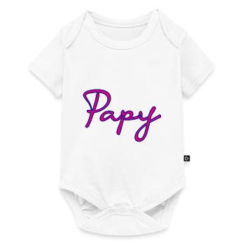 PAPY. FÊTE DES PÈRES. BONNE FÊTE PAPY. JE T'AIME. - Body à manches courtes Premium Bébé - blanc - Devant