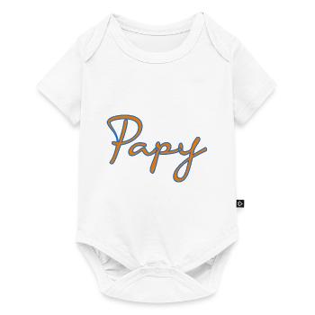 PAPY. FÊTE DES PÈRES. BONNE FÊTE PAPY. JE T'AIME. - Body à manches courtes Premium Bébé - blanc - Devant