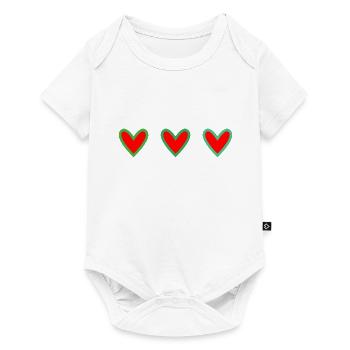 CŒUR. CŒURS. SAINT VALENTIN. LOVE. AMOUR - Body à manches courtes Premium Bébé - blanc - Devant