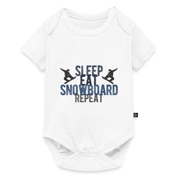 Snowboard Spruch für Snowboarder - Baby Premium Kurzarmbody - Weiß - Vorne
