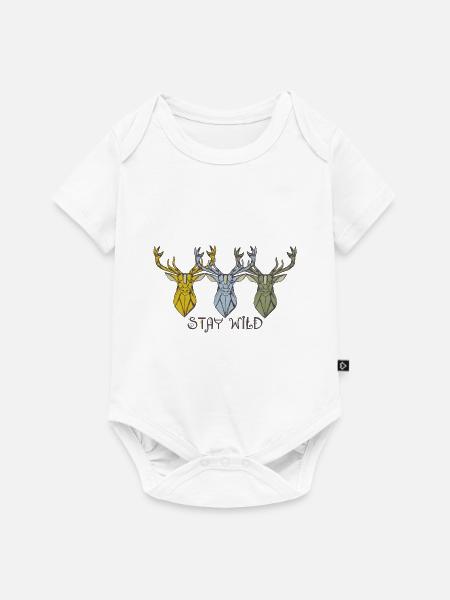 Hirsch - Baby Premium Kurzarmbody - Weiß