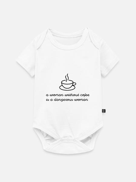 Frau ohne Kaffee - Baby Premium Kurzarmbody - Weiß