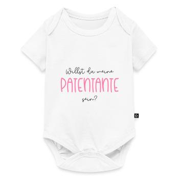 Willst du meine Patentante sein? Patentante fragen - Baby Premium Kurzarmbody - Weiß - Vorne