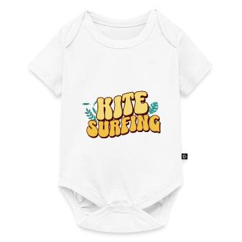 Kitesurf Kitesurfer Kiteboard - Baby Premium Kurzarmbody - Weiß - Vorne