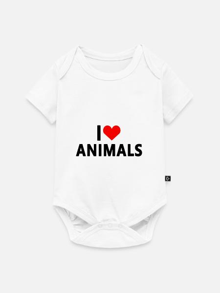 Tiere - Ich liebe Tiere - Baby Premium Kurzarmbody - Weiß
