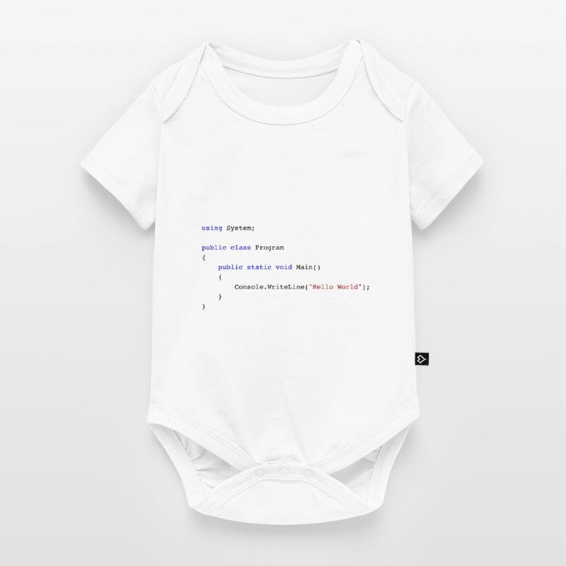 C# .NET Code Hello World Programmierer Geschenk Baby Premium Kurzarmbody