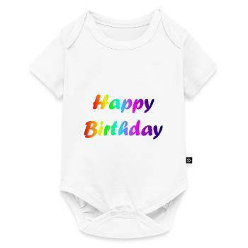 HAPPY BIRTHDAY. JOYEUX ANNIVERSAIRE. ANNIVERSAIRE. - Body à manches courtes Premium Bébé - blanc - Devant