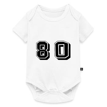80. 80 YEARS. 80TH ANNIVERSARY. BIRTHDAY 80 YEARS. - Baby Premium short-sleeve bodysuit - white - Front