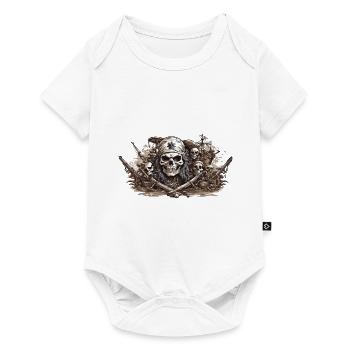 Halloween Pirate Flag Skull Buccaneer Design - Baby Premium short-sleeve bodysuit - white - Front