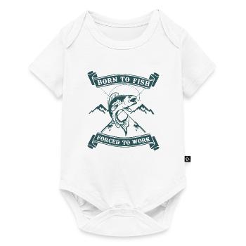 Born to fish forced to work - Baby Premium short-sleeve bodysuit - white - Front