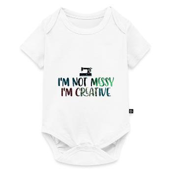 Quilten von Tagesdecken - Baby Premium Kurzarmbody - Weiß - Vorne